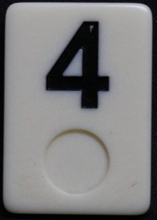 PARTS ONLY - Rummy - O Board Game - (1) Black Number 4 Tile Only