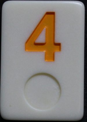 PARTS ONLY - Rummy - O Board Game - (1) Yellow Number 4 Tile Only