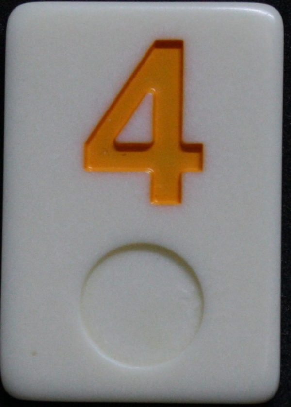 PARTS ONLY - Rummy - O Board Game - (1) Yellow Number 4 Tile Only