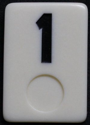 PARTS ONLY - Rummy - O Board Game - (1) Black Number 1 Tile Only