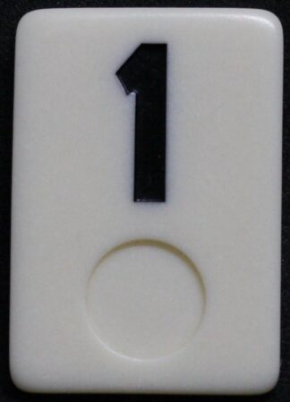 PARTS ONLY - Rummy - O Board Game - (1) Black Number 1 Tile Only
