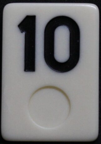 PARTS ONLY - Deluxe Rummy O Board Game - (1) Black Number 10 Tile Only