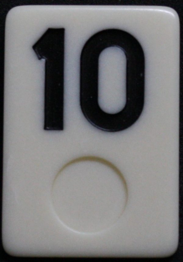 PARTS ONLY - Rummy - O Board Game - (1) Black Number 10 Tile Only