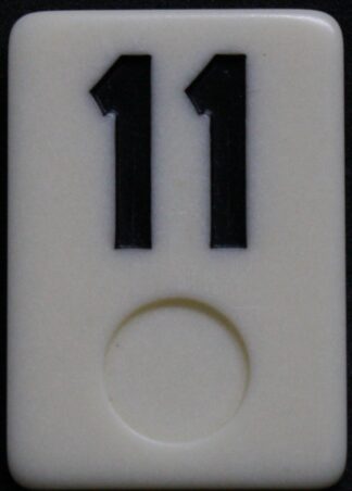 PARTS ONLY - Deluxe Rummy O Board Game - (1) Black Number 11 Tile Only