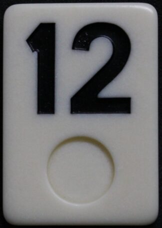 PARTS ONLY - Deluxe Rummy O Board Game - (1) Black Number 12 Tile Only