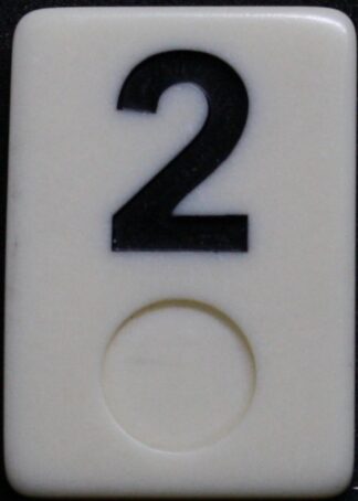 PARTS ONLY - Rummy - O Board Game - (1) Black Number 2 Tile Only
