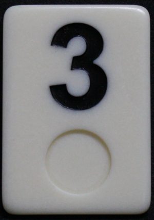 PARTS ONLY - Rummy - O Board Game - (1) Black Number 3 Tile Only