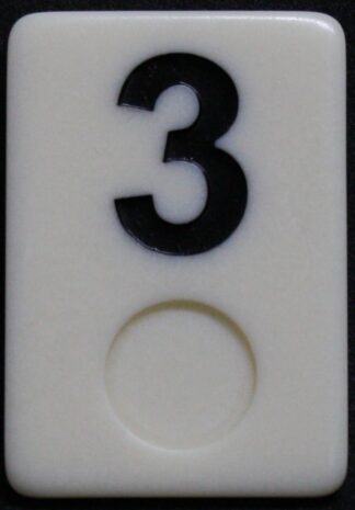 PARTS ONLY - Rummy - O Board Game - (1) Black Number 3 Tile Only