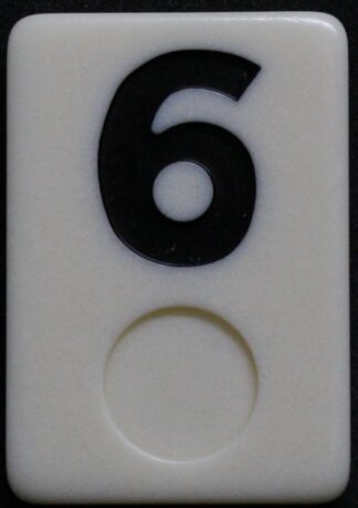 PARTS ONLY - Rummy - O Board Game - (1) Black Number 6 Tile Only