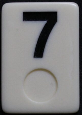 PARTS ONLY - Rummy - O Board Game - (1) Black Number 7 Tile Only