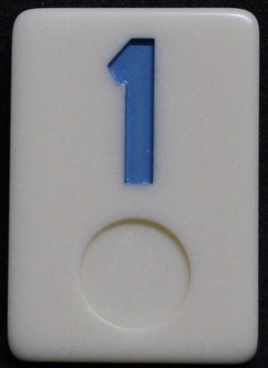 PARTS ONLY - Rummy - O Board Game - (1) Blue Number 1 Tile Only