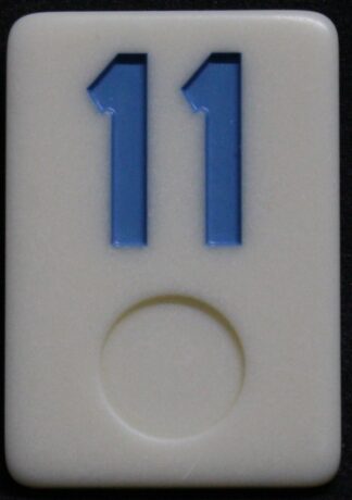 PARTS ONLY - Deluxe Rummy O Board Game - (1) Blue Number 11 Tile Only