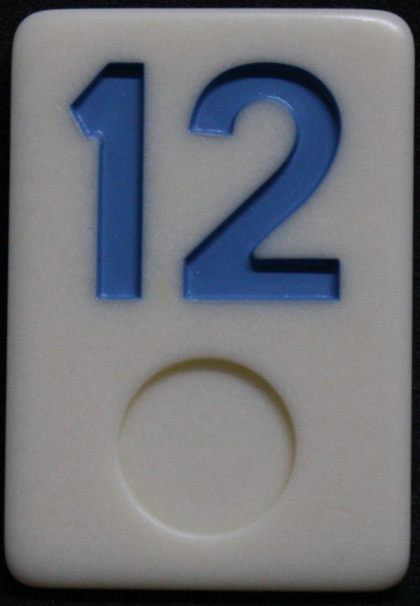 PARTS ONLY - Rummy - O Board Game - (1) Blue Number 12 Tile Only