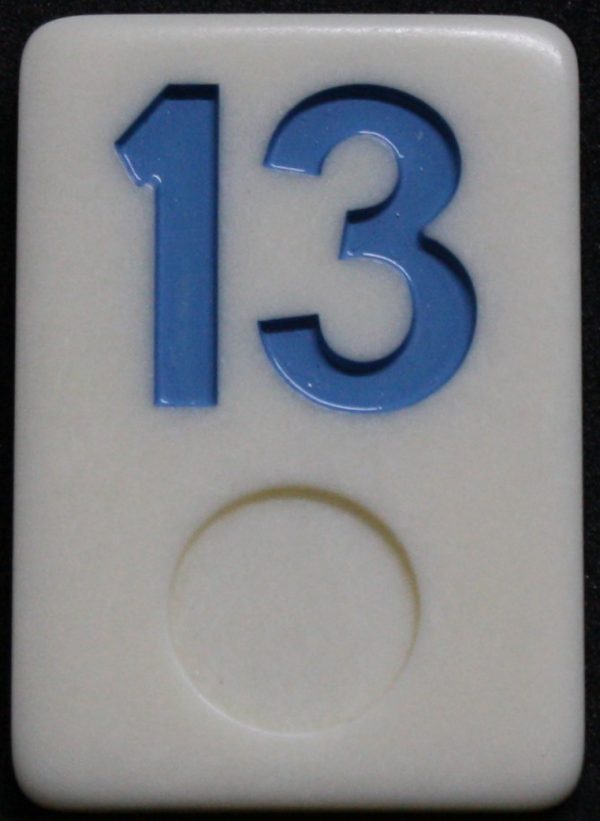 PARTS ONLY - Rummy - O Board Game - (1) Blue Number 13 Tile Only