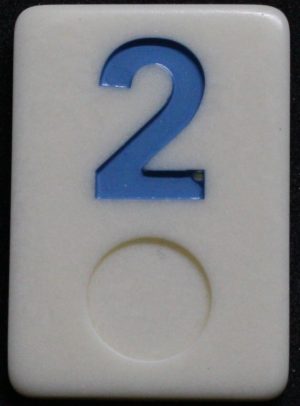 PARTS ONLY - Rummy - O Board Game - (1) Blue Number 2 Tile Only