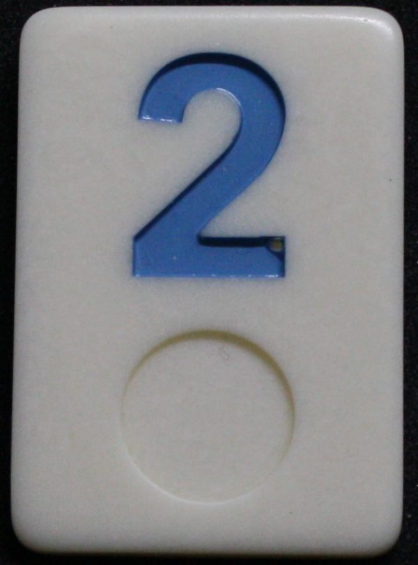 PARTS ONLY - Rummy - O Board Game - (1) Blue Number 2 Tile Only