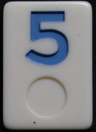 PARTS ONLY - Rummy - O Board Game - (1) Blue Number 5 Tile Only