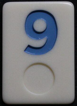 PARTS ONLY - Deluxe Rummy O Board Game - (1) Blue Number 9 Tile Only