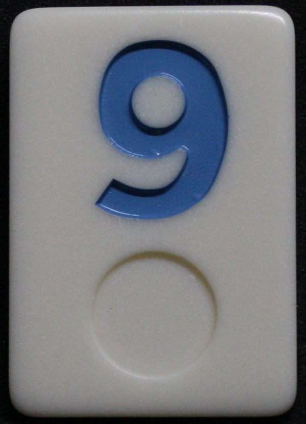 PARTS ONLY - Rummy - O Board Game - (1) Blue Number 9 Tile Only