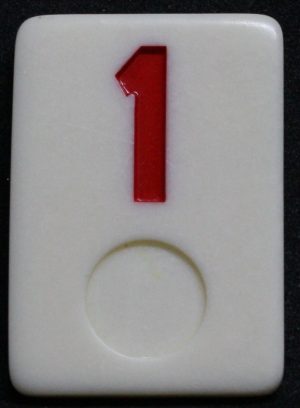 PARTS ONLY - Rummy - O Board Game - (1) Red Number 1 Tile Only