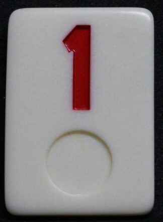 PARTS ONLY - Rummy - O Board Game - (1) Red Number 1 Tile Only