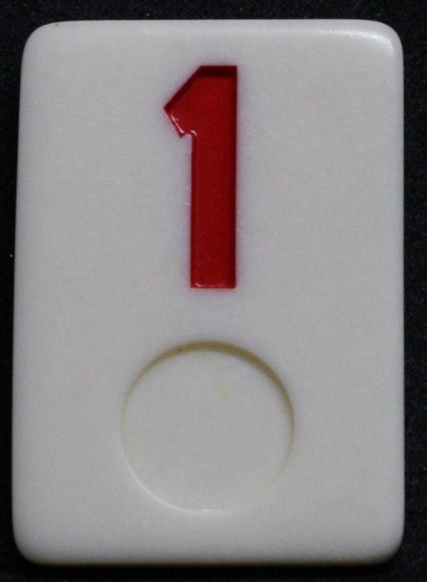 PARTS ONLY - Rummy - O Board Game - (1) Red Number 1 Tile Only