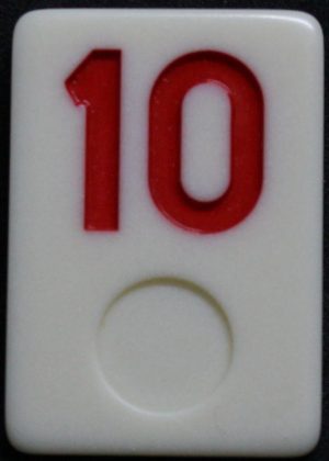PARTS ONLY - Rummy - O Board Game - (1) Red Number 10 Tile Only