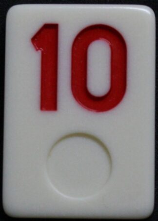 PARTS ONLY - Rummy - O Board Game - (1) Red Number 10 Tile Only