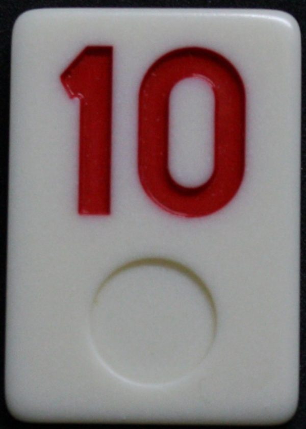 PARTS ONLY - Rummy - O Board Game - (1) Red Number 10 Tile Only