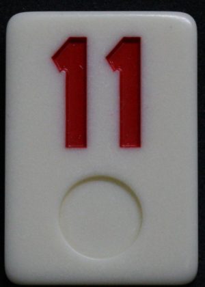 PARTS ONLY - Rummy - O Board Game - (1) Red Number 11 Tile Only
