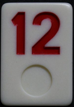PARTS ONLY - Rummy - O Board Game - (1) Red Number 12 Tile Only