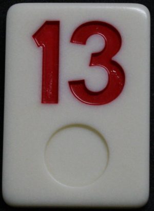 PARTS ONLY - Rummy - O Board Game - (1) Red Number 13 Tile Only