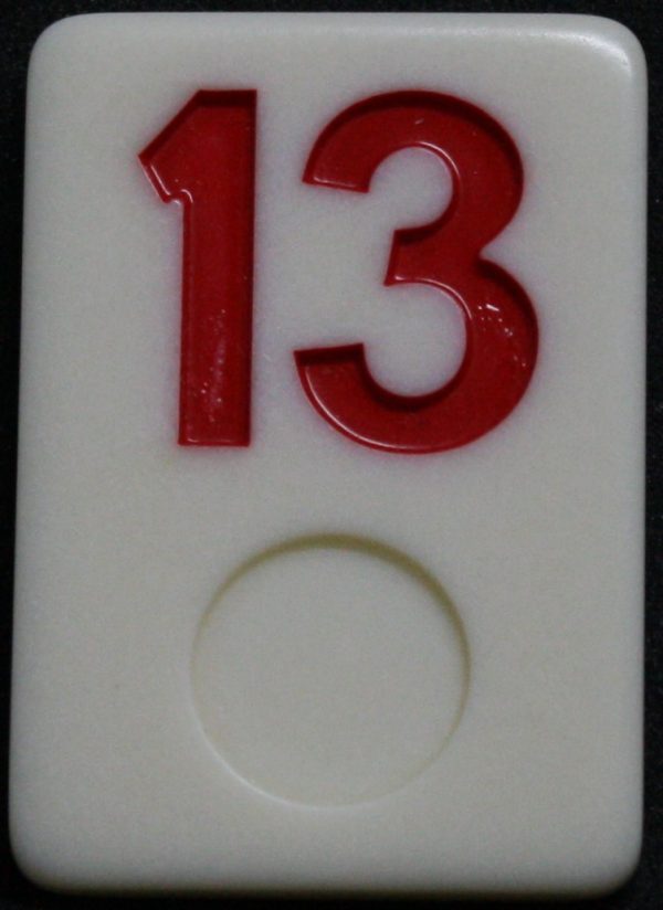 PARTS ONLY - Rummy - O Board Game - (1) Red Number 13 Tile Only