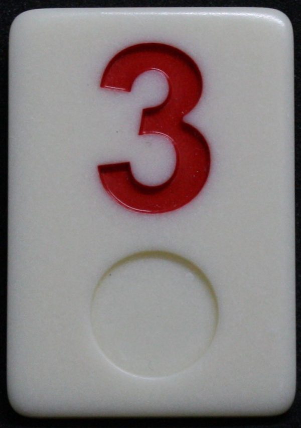 PARTS ONLY - Rummy - O Board Game - (1) Red Number 3 Tile Only