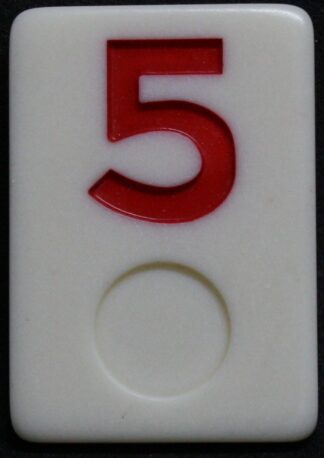 PARTS ONLY - Rummy - O Board Game - (1) Red Number 5 Tile Only