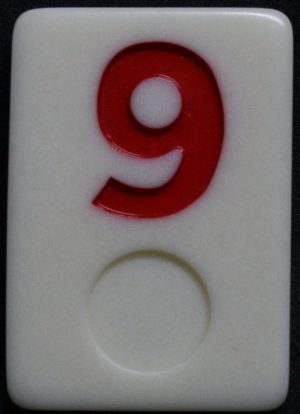 PARTS ONLY - Rummy - O Board Game - (1) Red Number 9 Tile Only