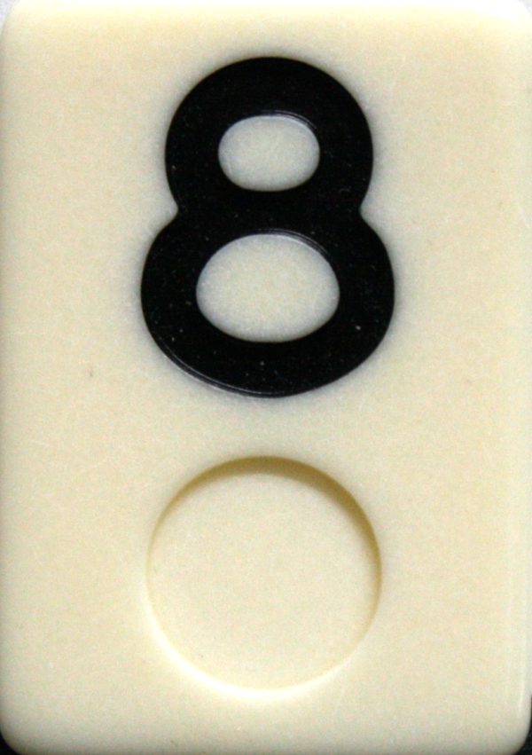 PARTS ONLY - Rummy - O Board Game - (1) Black Number 8 Tile Only