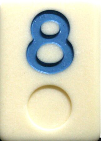 PARTS ONLY - Deluxe Rummy O Board Game - (1) Blue Number 8 Tile Only