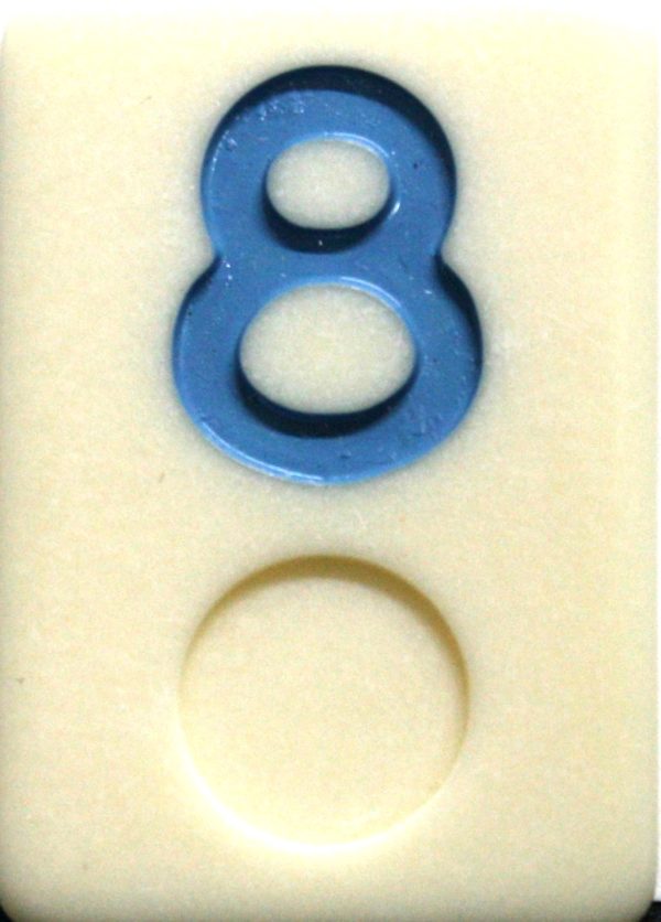 PARTS ONLY - Rummy - O Board Game - (1) Blue Number 8 Tile Only