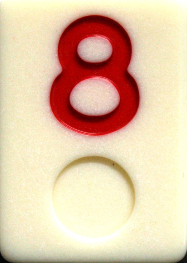 PARTS ONLY - Rummy - O Board Game - (1) Red Number 8 Tile Only