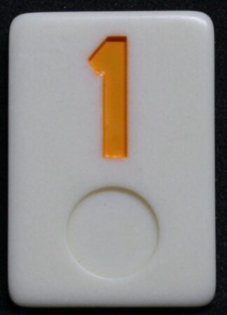 PARTS ONLY - Rummy - O Board Game - (1) Yellow Number 1 Tile Only