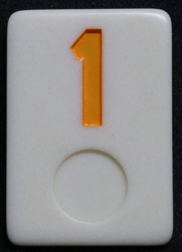 PARTS ONLY - Rummy - O Board Game - (1) Yellow Number 1 Tile Only