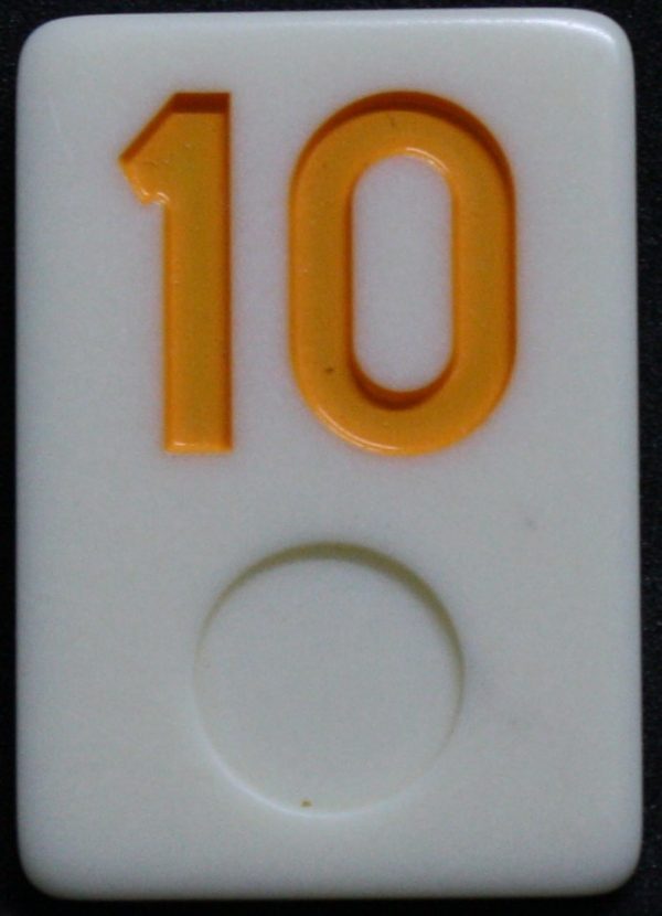 PARTS ONLY - Rummy - O Board Game - (1) Yellow Number 10 Tile Only
