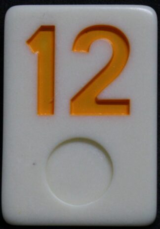 PARTS ONLY - Deluxe Rummy O Board Game - (1) Yellow Number 12 Tile Only
