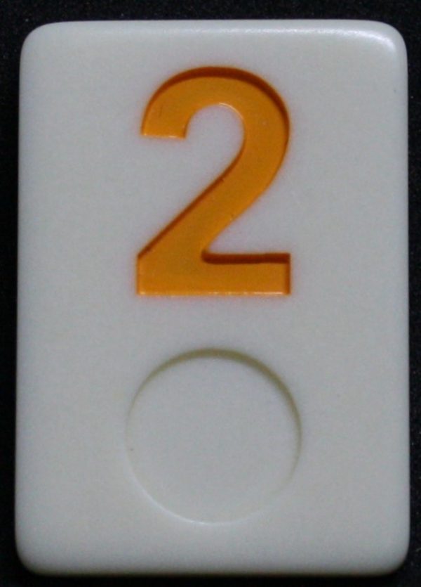PARTS ONLY - Rummy - O Board Game - (1) Yellow Number 2 Tile Only