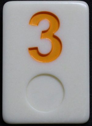 PARTS ONLY - Rummy - O Board Game - (1) Yellow Number 3 Tile Only