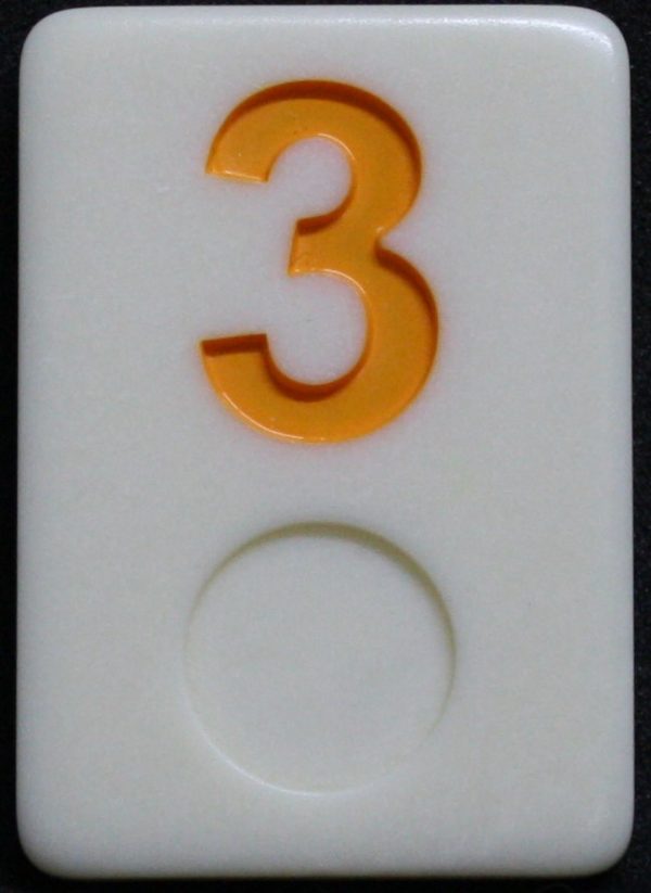PARTS ONLY - Rummy - O Board Game - (1) Yellow Number 3 Tile Only