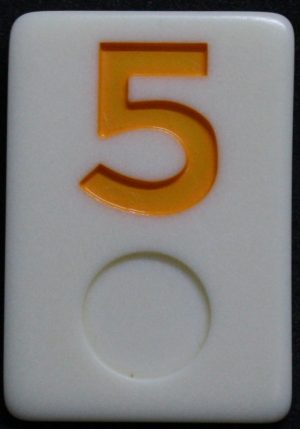 PARTS ONLY - Rummy - O Board Game - (1) Yellow Number 5 Tile Only