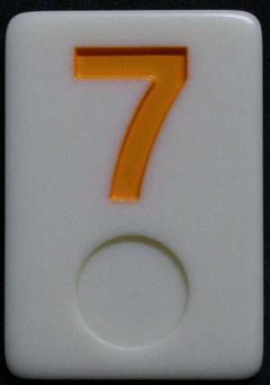 PARTS ONLY - Rummy - O Board Game - (1) Yellow Number 7 Tile Only