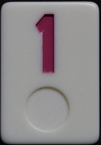 PARTS ONLY - Deluxe Rummy O Board Game - (1) Pink Number 1 Tile Only